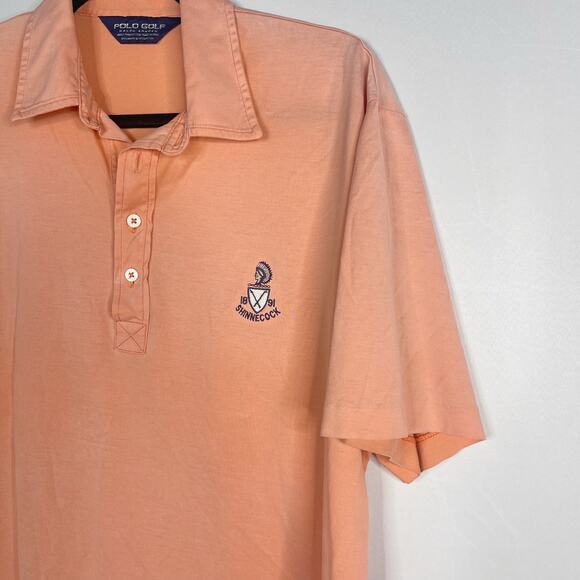 Polo Ralph Lauren Golf Mens M Coral Orange Shinnecock Short Sleeve Pima Polo - Picture 3 of 9